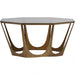 Danielle Coffee Table, Champagne, Iron Frame, Glass Top