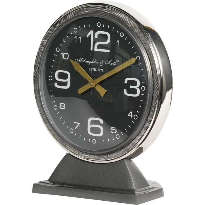Boston Mantel / Desk Clock, Grey, Black, Large