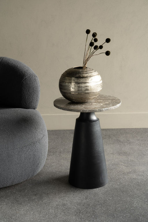 Metal Ball Vase, Aluminium, Gilver Rings 