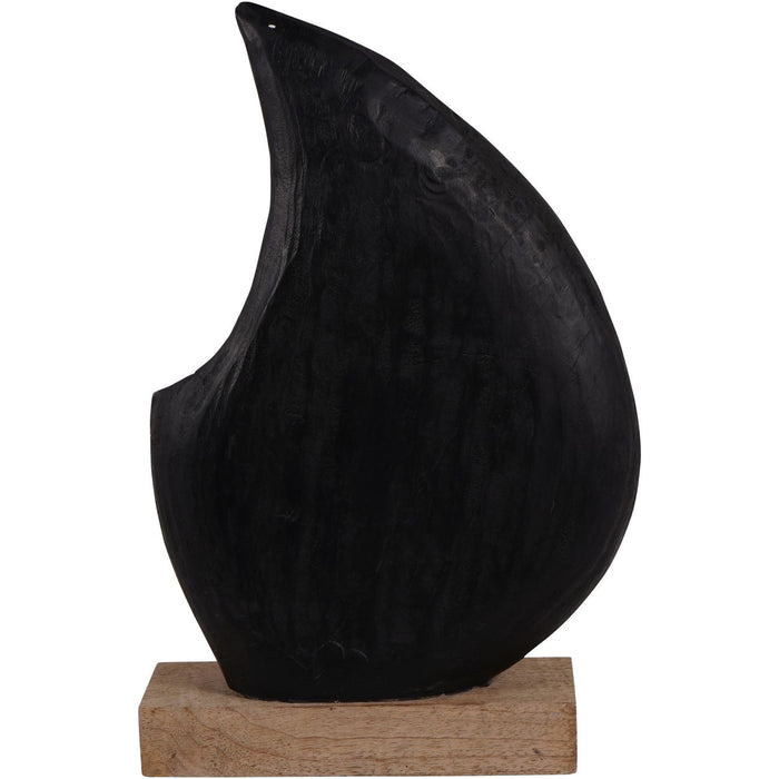 Handcrafted Carved Solid Wood Sculpture Black