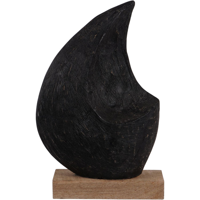 Handcrafted Carved Solid Wood Sculpture Black