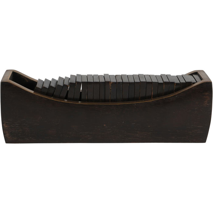 Columbia Domino Set in Curved Wooden Tray - Large