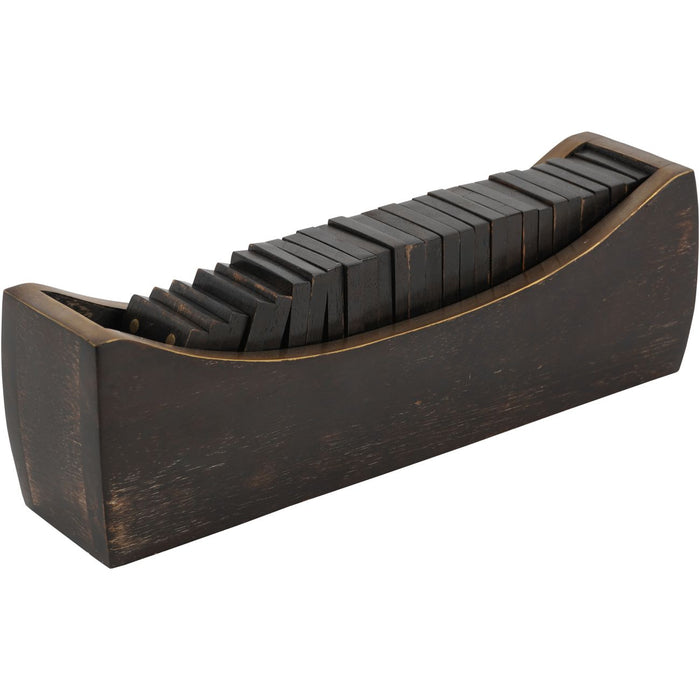 Columbia Domino Set in Curved Wooden Tray - Large