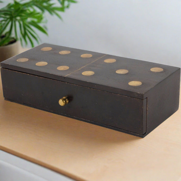 Columbia Small Wooden Domino Set in Wooden Storage Box