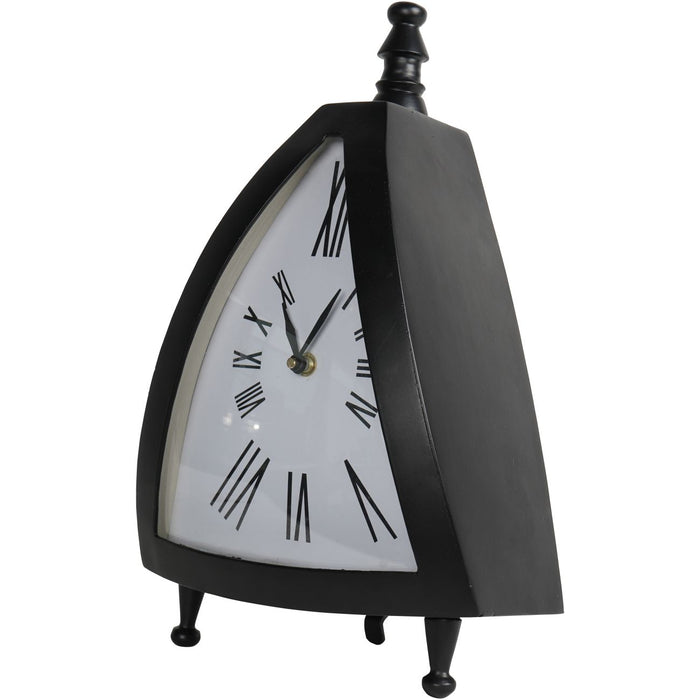 Buckinhgam Mantel / Desk Clock, Black, White, Metal