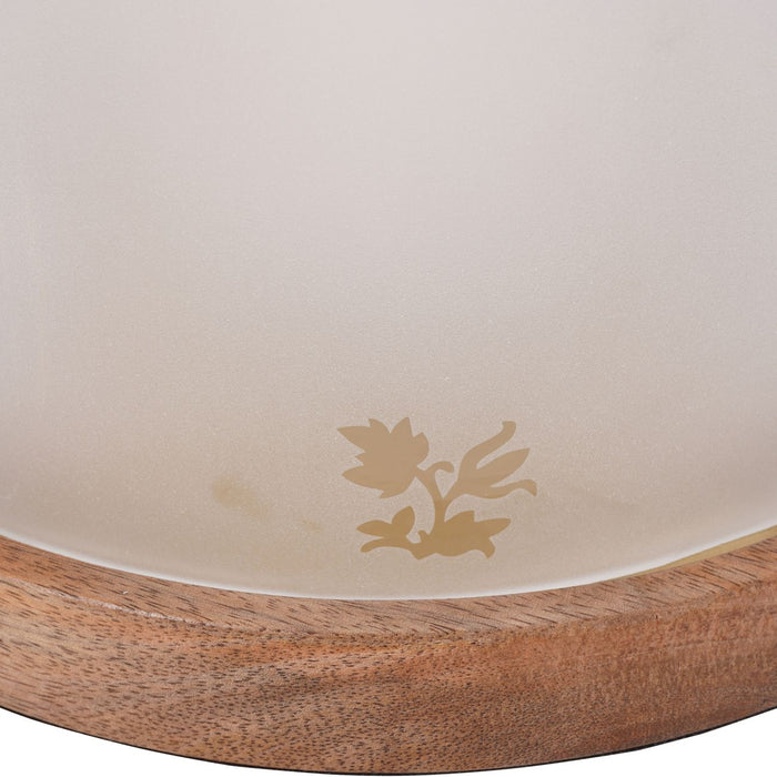 Laura Ashley Frosted Glass & Gold Metal Hurricane  - Large