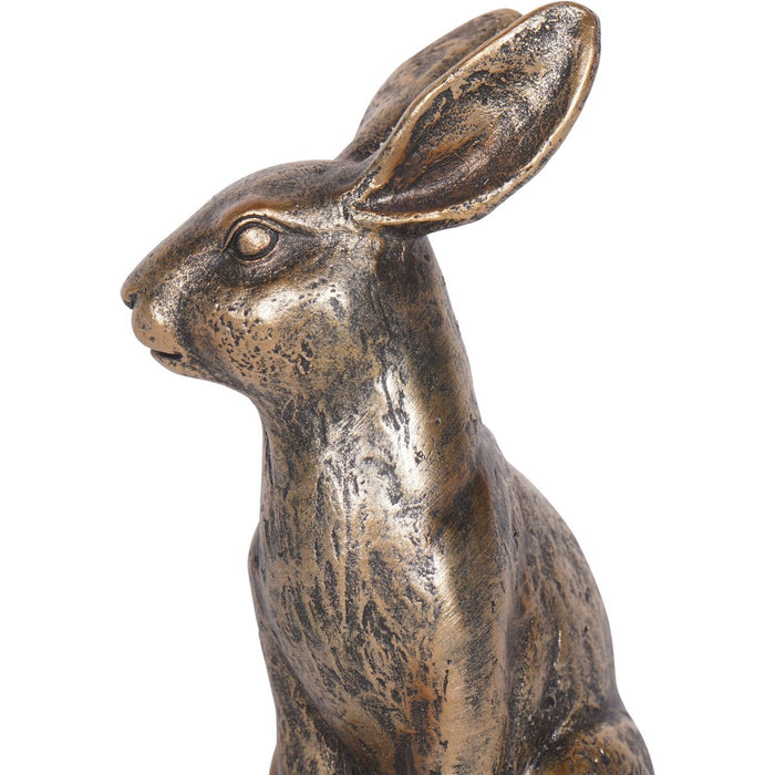 Laura Ashley Sitting Hare Sculpture, Antique Gold - Small