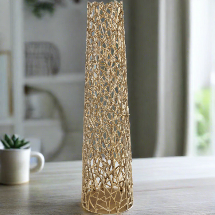 Paulette Gold Sculpture Floor Vase