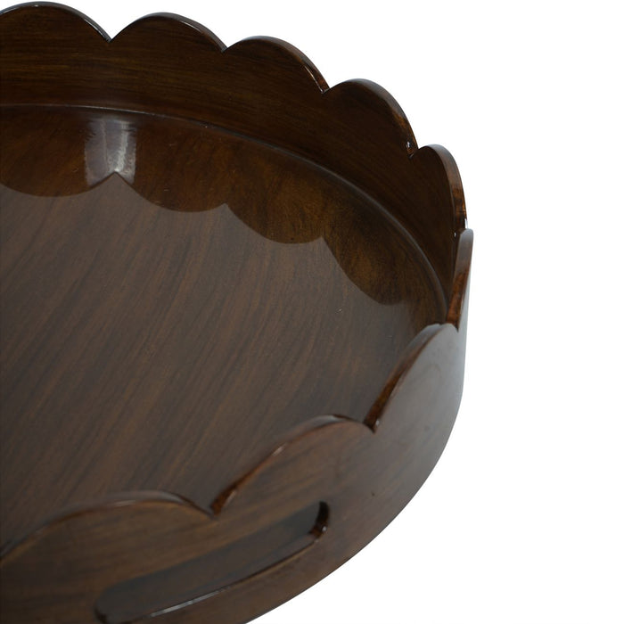 Laura Ashley Decorative Tray, Round, Maple, Scallop Design