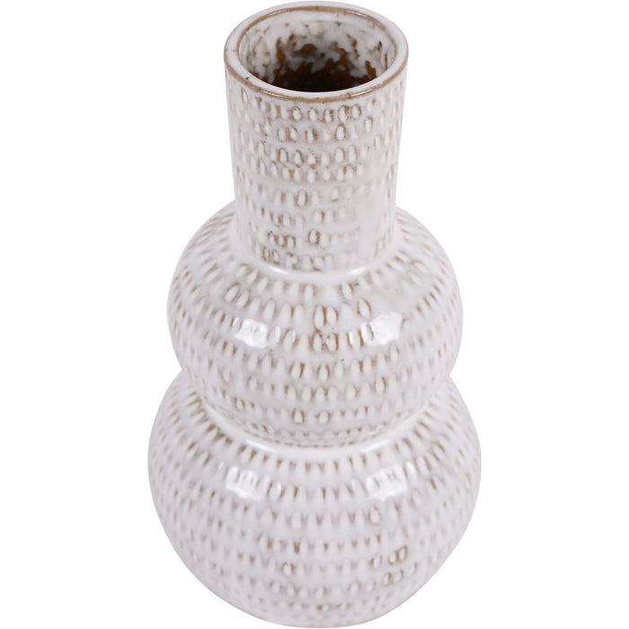 Laura Ashley Stoneware Small Vase, Ceramic, White Lowick, Due In 29/05/2024