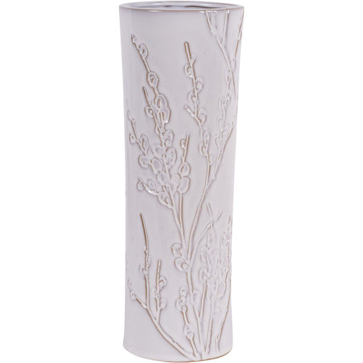 Laura Ashley White Ceramic Vase, Large, Pussywillow, Stoneware