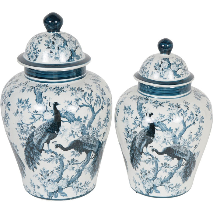 Laura Ashley Porcelain Ginger Jar, Belvedere, Peacock Design, Medium, Due In 19/06/2024