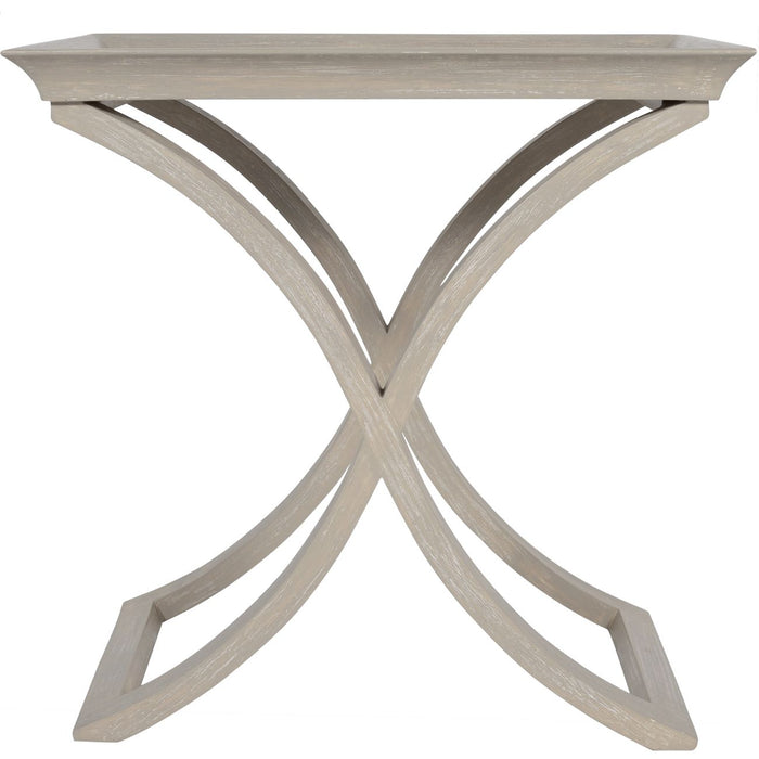 Laura Side Table, Grey Wooden Curved Legs, Square Top