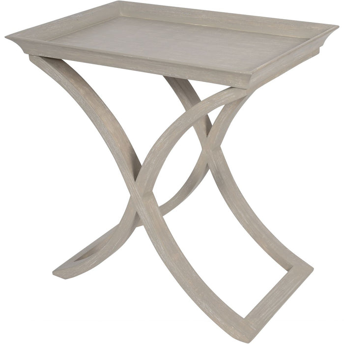 Laura Side Table, Grey Wooden Curved Legs, Square Top