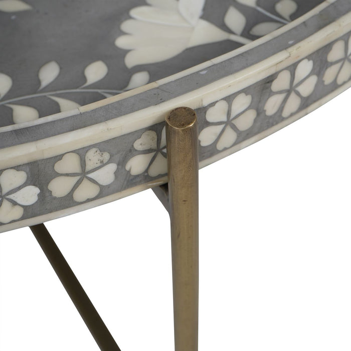 Laura Ashley Coffee Table, Solid Iron Legs, Grey Epsley, Round Top, Due In 20/05/2024