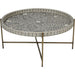 Laura Ashley Coffee Table, Solid Iron Legs, Grey Epsley, Round Top
