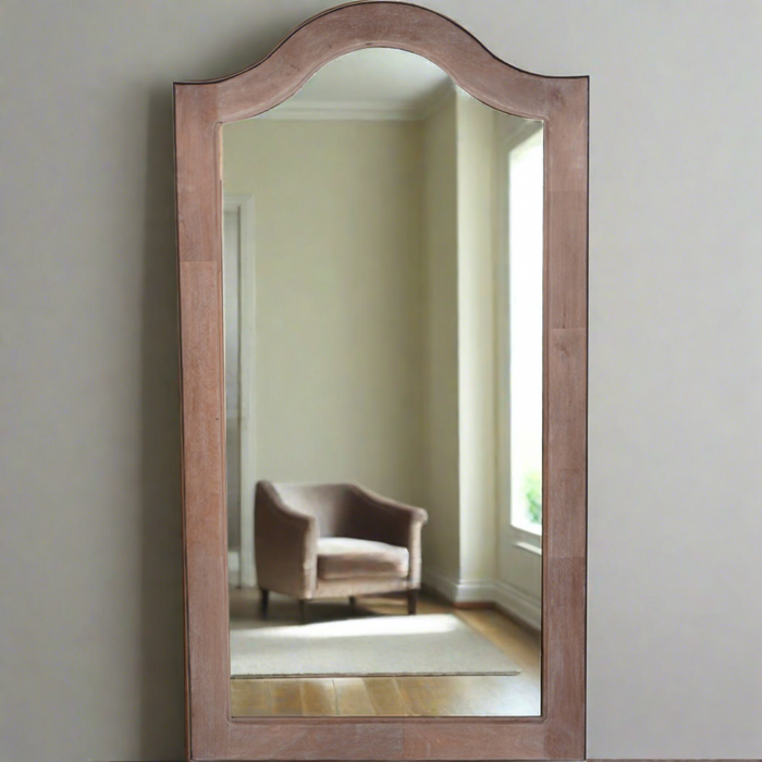 Laura Ashley Wooden Wall Mirror, Rectangular, Natural Frame, (DUE IN 15/05/24)