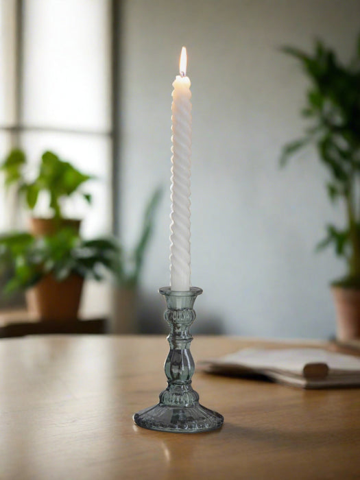 Laura Ashley Candlestick, Sea Green Glass ( Due In 12/06/2024 )