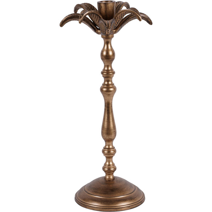Laura Ashley Antique Brass Large Palm Tree Candlestick ( Due In 15/06/24 )