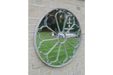 Indoor / Outdoor Distressed Grey Round Ornate Garden Mirror - 80 x 80 cm - Decor Interiors