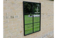 Indoor / Outdoor Rectangle Black Metal Window Garden Mirror - 100 x 70 cm - Decor Interiors