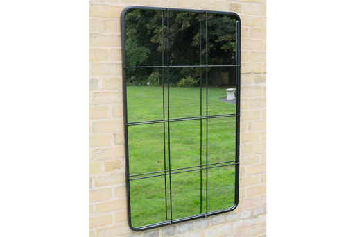 Rectangle Wall Mirror, Metal Frame, Black, 125 x 75 cm