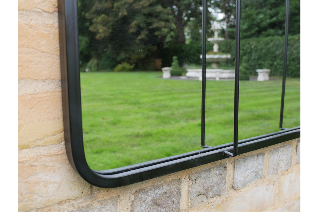 Rectangle Wall Mirror, Metal Frame, Black, 125 x 75 cm
