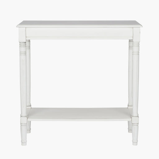 Heritage Console Table, White Pine Wood, Lower Shelf