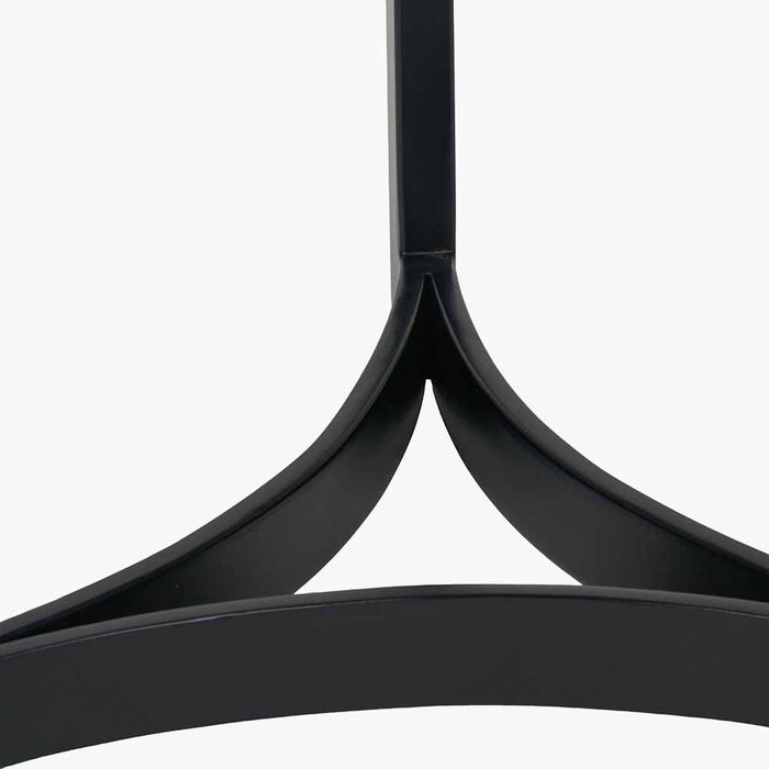 Hendrick Side Table, Curved Black Metal Legs, White Marble Top