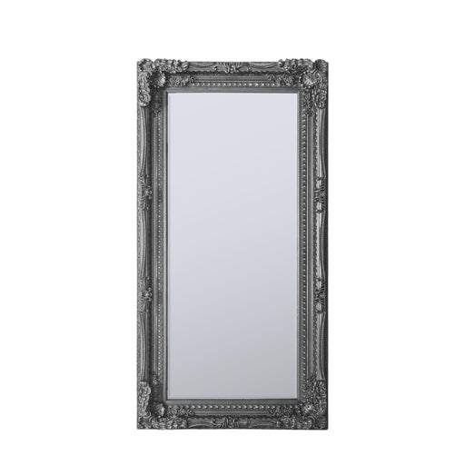 Camilla Decorative Floor Mirror, Wooden, Large, Silver Frame 