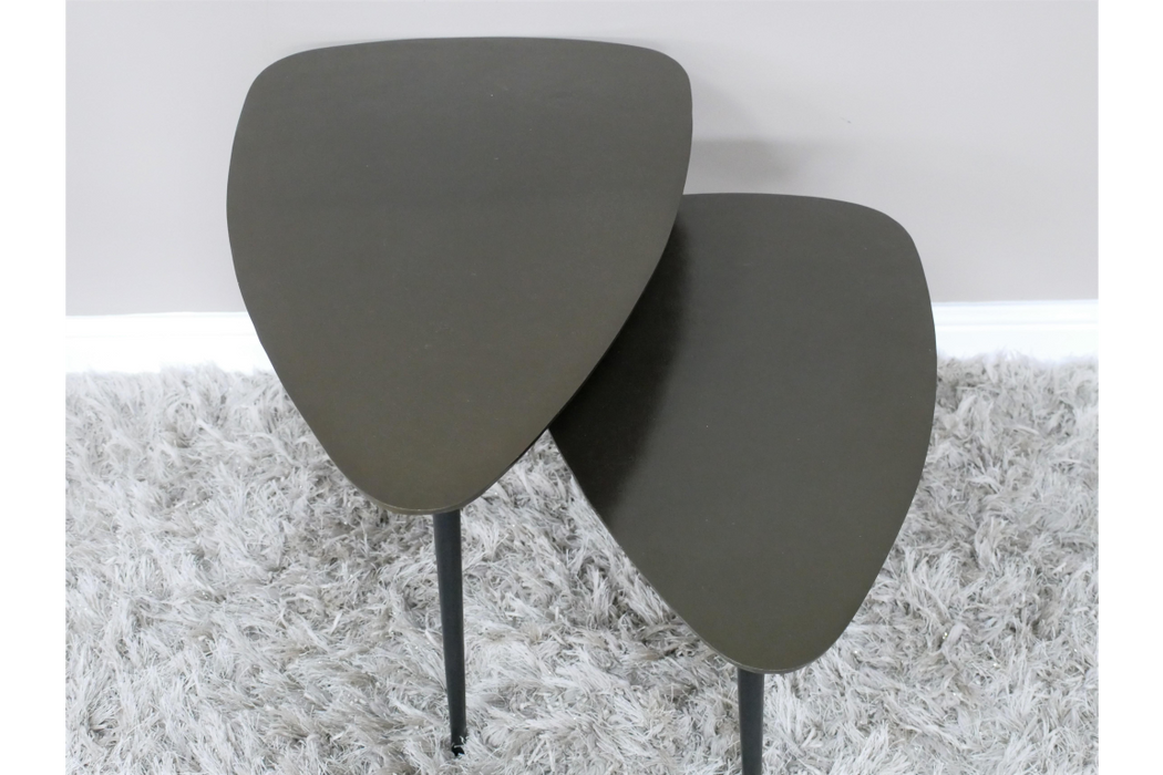 Newport Aluminium Side Tables, Black, Set Of 2