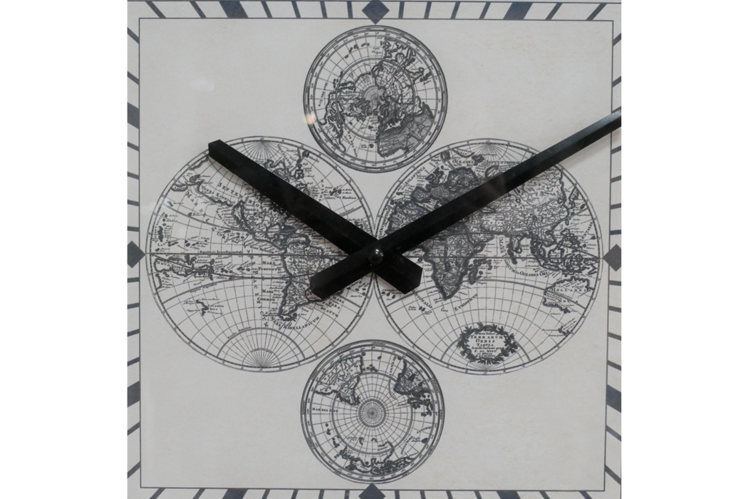 Trento Wall Clock, Square, Distressed Metal