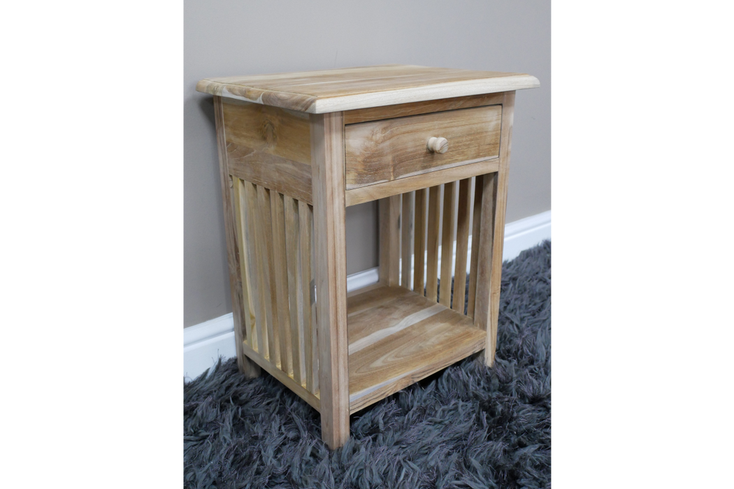 Natural Wood Bedside Cabinet