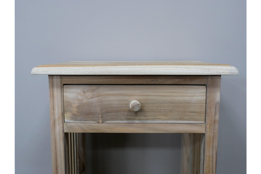 Natural Wood Bedside Cabinet