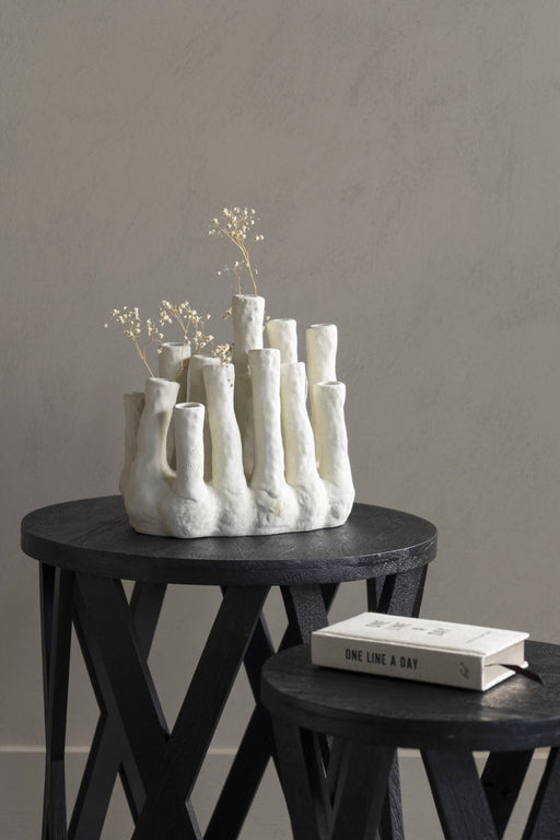 Birgit Vase, Coral Fine, Earthenware, White