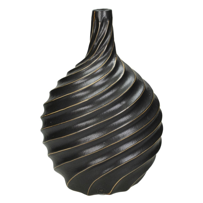 Stoneware Small Vase, Black