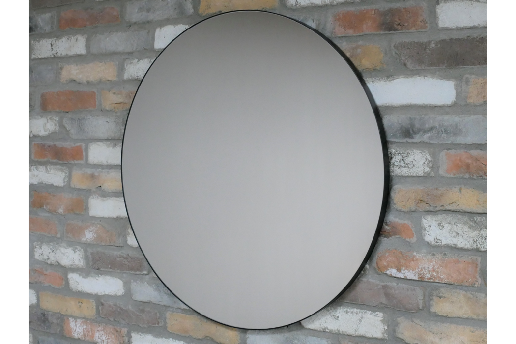 Juliette Round Wall Mirror, Metal, Black Framed