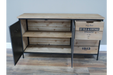 Industrial Wooden Sideboard, Console, Grey Metal Frame, 71 x128 cm