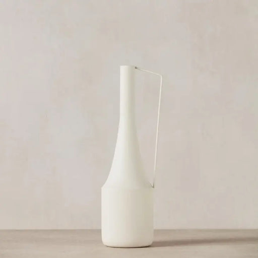 Alexandra Decorative Off White Vase, Metal, Modern 