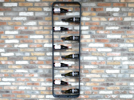 Wine Rack, 10 Bottle Wine Storage, Black Metal, Wall Wine Bottle Holder
