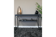 Stockton Console Table, Black Metal Frame, Wood Top, 2 Tier