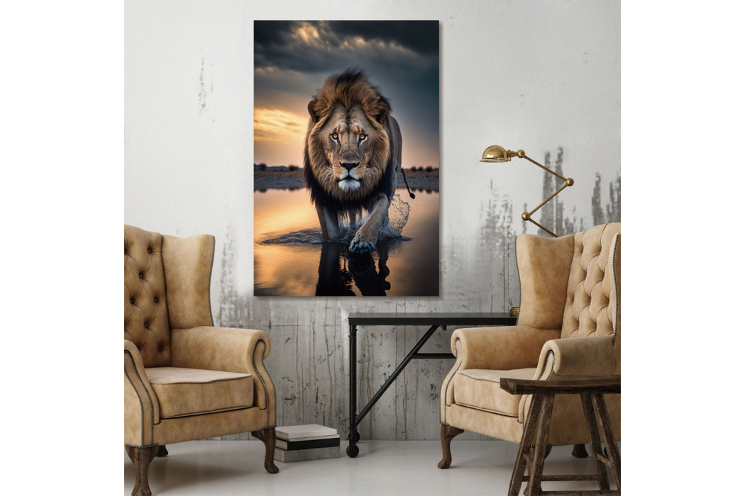 Animal Glass Wall Art 'Lion KIng'