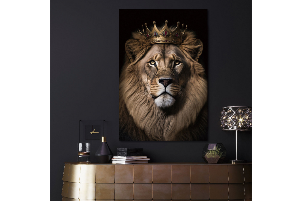 Lion Glass Wall Art 'King Of The Jungle'