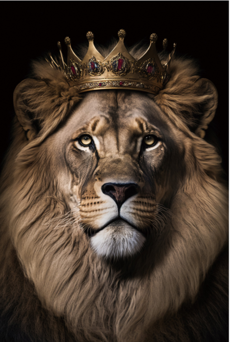 Funky Animal Wall Art 'King Of The Jungle'