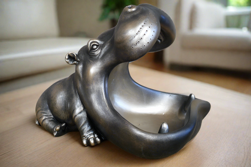 Decorative Hungry Hippo Bowl, Silver