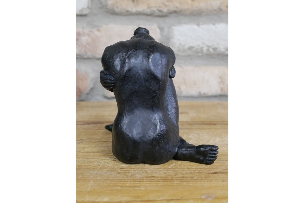 Coulter Sitting Woman Sculpture, Aged Black 1
