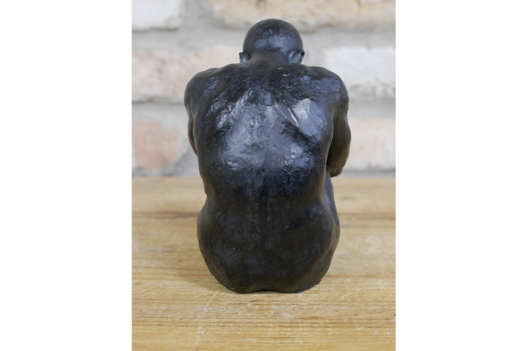 Coulter Sitting Man Sculpture, Aged Black 1