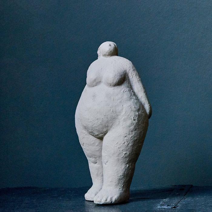 Valencia Female Sculpture, Aged Cream, Ceramic