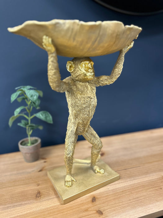 Aged Gold Monkey Leaf Bowl