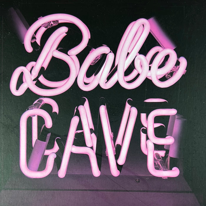 Neon 'Babe Cave' Sign in an Acrylic Box